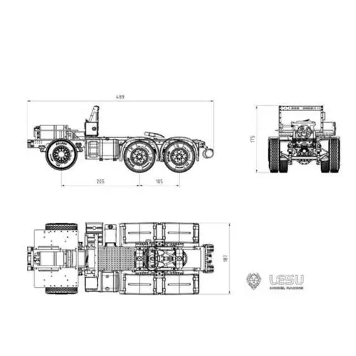Lesu 1/14 Man Tgx RC Tractor Truck Trailer Metal 6*4 Chassis Motor Servo ESC For Diy Tamiyaya Model Th16374-Smt2 6