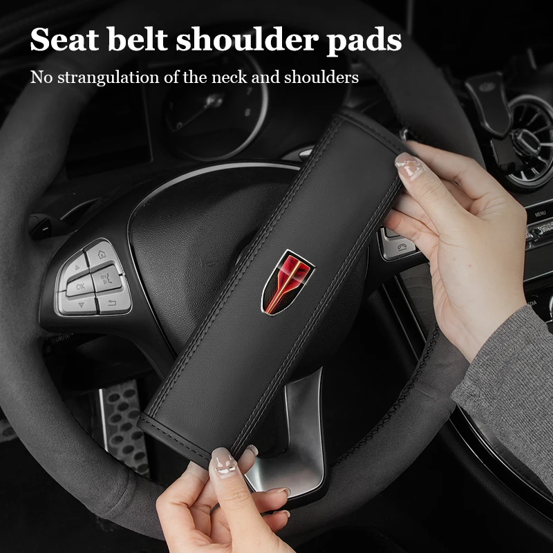 Car Seat Belt Shoulder Cover Leather Adjustable Shoulder Pads For Hongqi HS5 H5 H9 E-QH5 HS7 E-HS9 H7 E-HS3