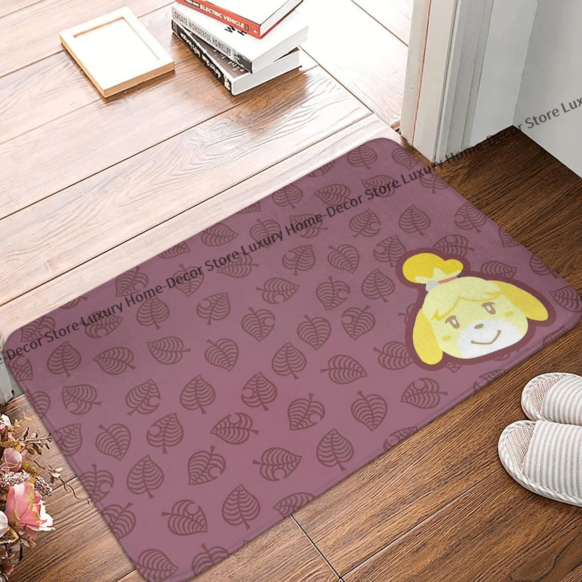 Animal Crossing: New Horizons Zerbino Antiscivolo Wine Red Leaf Bath Bedroom Mat Tappeto Da Esterno Indoor Modern Decor