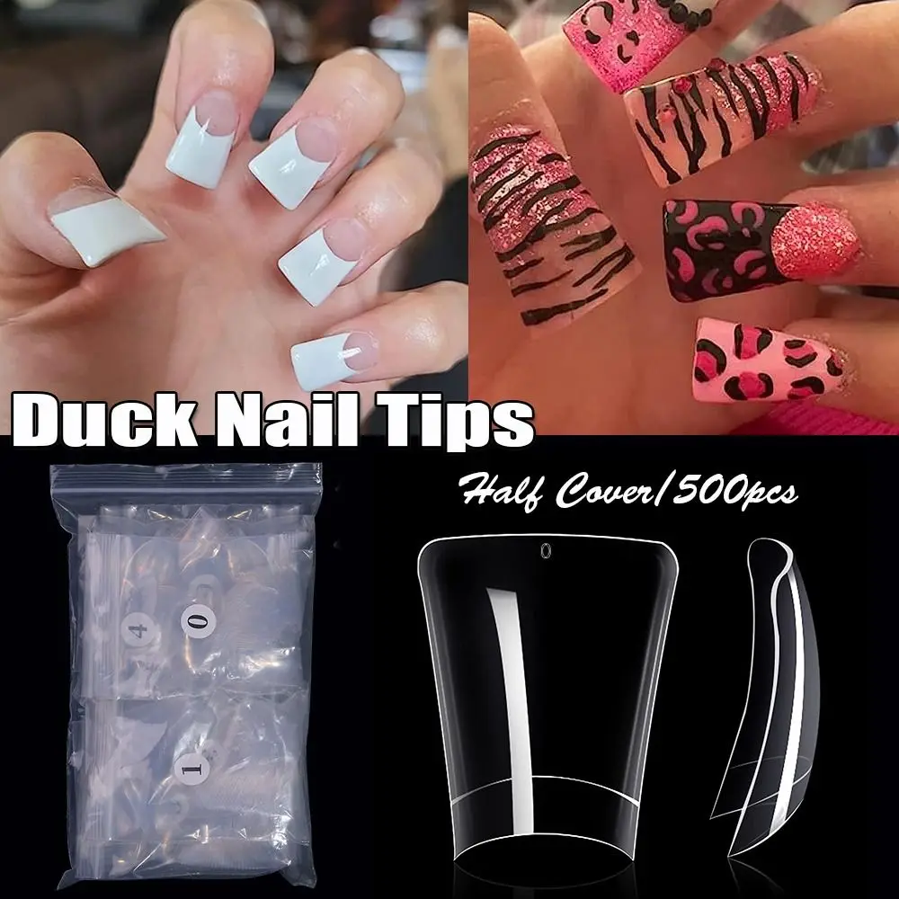 Pink And White Duck Feet Nails