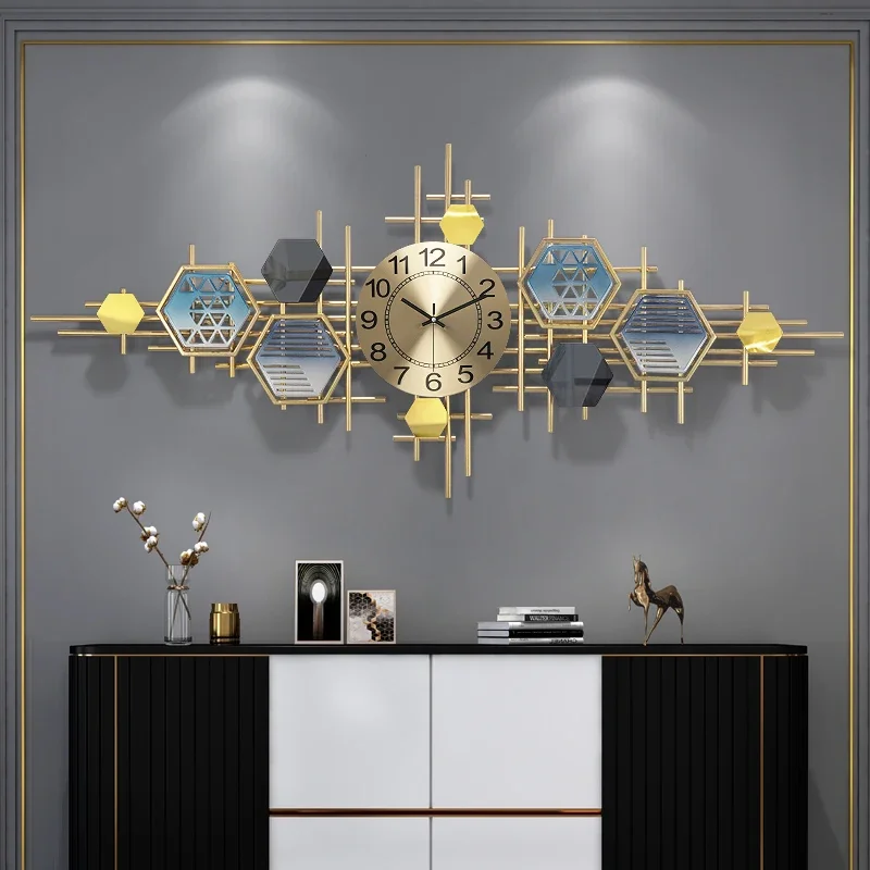 

Large Luxury Wall Clock Aesthetic Nordic Mechanism 3d Modern Wall Watch Silent Design Reloj De Pared Living Room Decoration