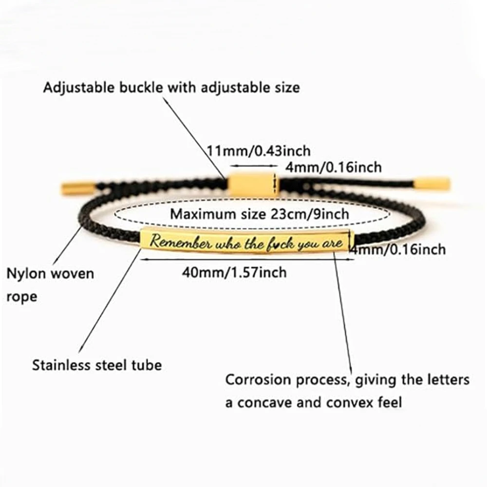 Charms &ldquo;DON'T LET THE HARD DAYS WIN&rdquo; Motivational Tube Bracelet for Best Friends Gift Trendy Adjustable Bangles Jewelry bangle bracelet