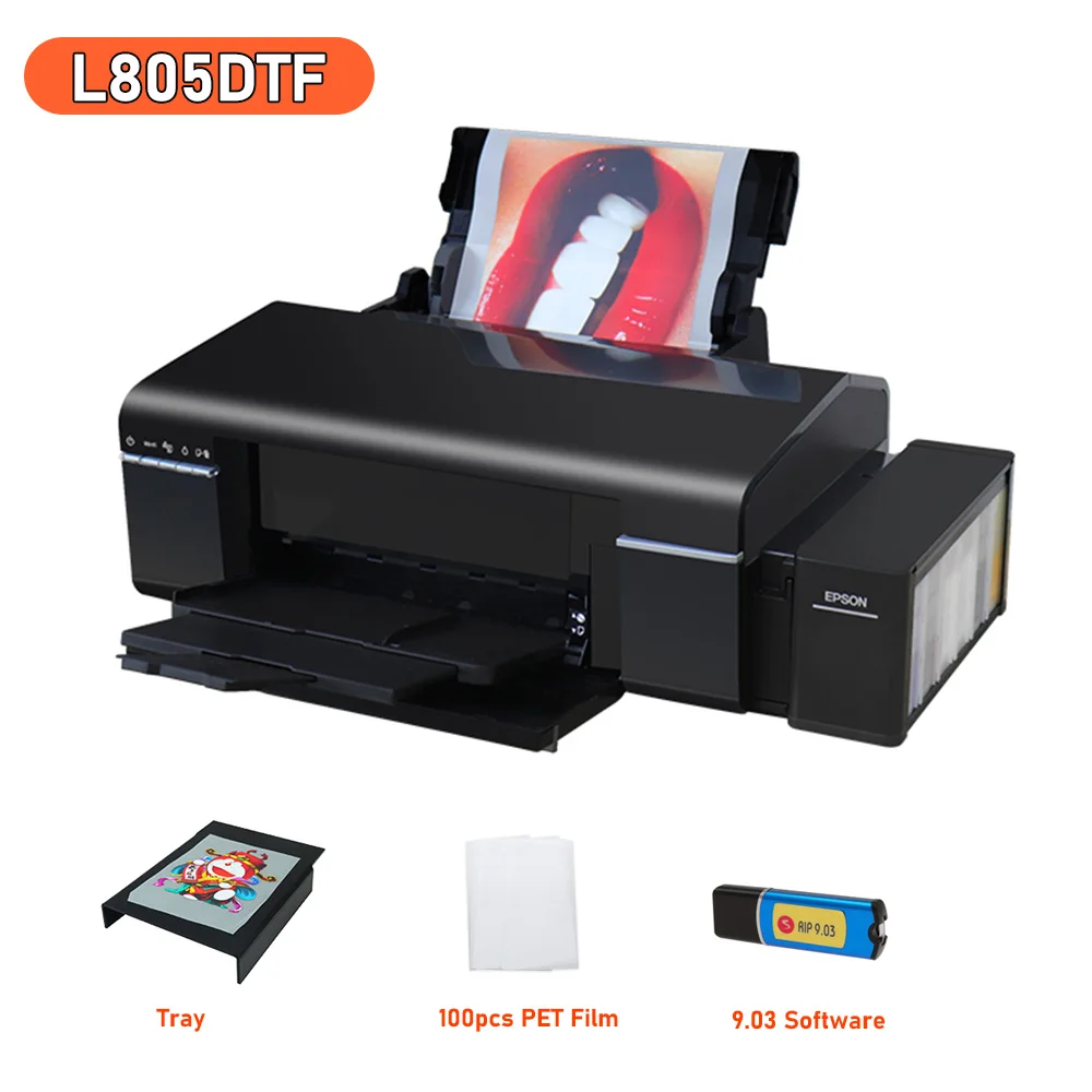 A4 DTF Printer Epson L805 DTF Printer Bundle with DTF Oven Direct Transfer Film DTF T shirt Printing Machine for Clothes Fabrics