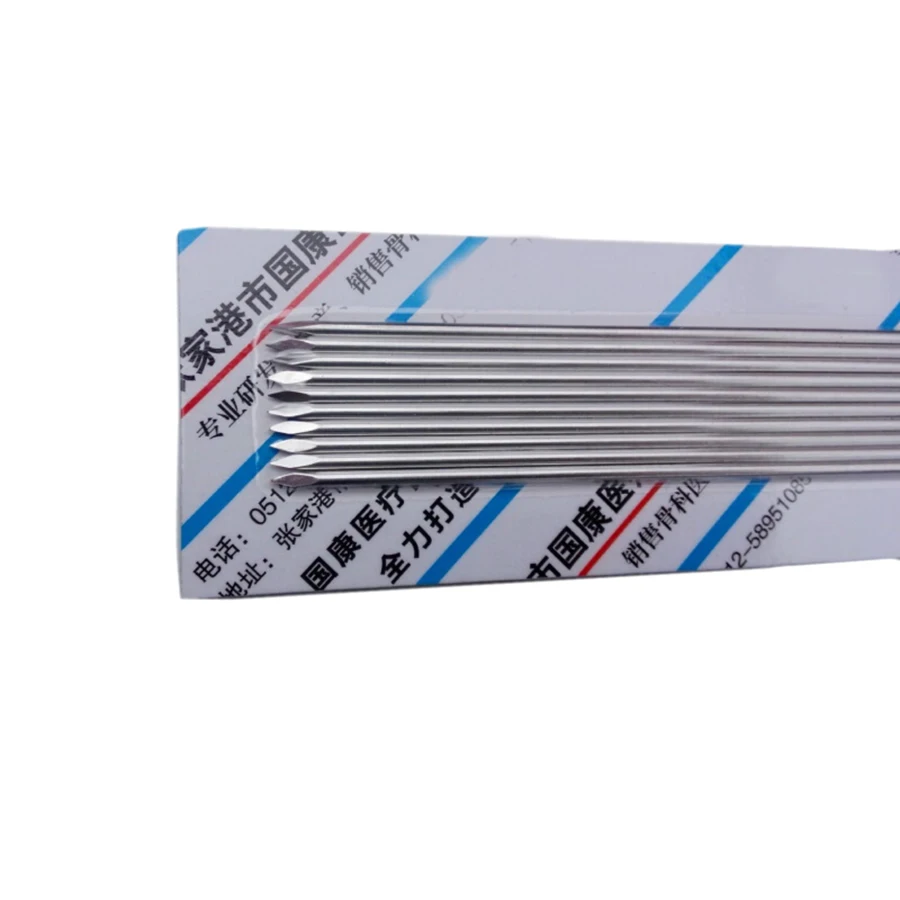 10pcs Veterinary Surgery K-Wire Orthopedic Kirschner Wire Pins Trocar one Ends Veterinary Tools Orthopedic Cerclage Wire Orthopedic Instruments Veterinary Surgical Instruments