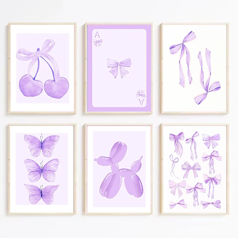 Chic Purple Abstract Art Canvas Print - Modern Living Room Decor