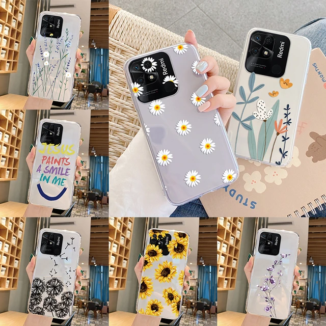 Funda Vintage con patrón de margaritas y flores para Redmi 10C, Funda  transparente de silicona suave, TPU, Funda para Xiaomi Redmi 10C -  AliExpress