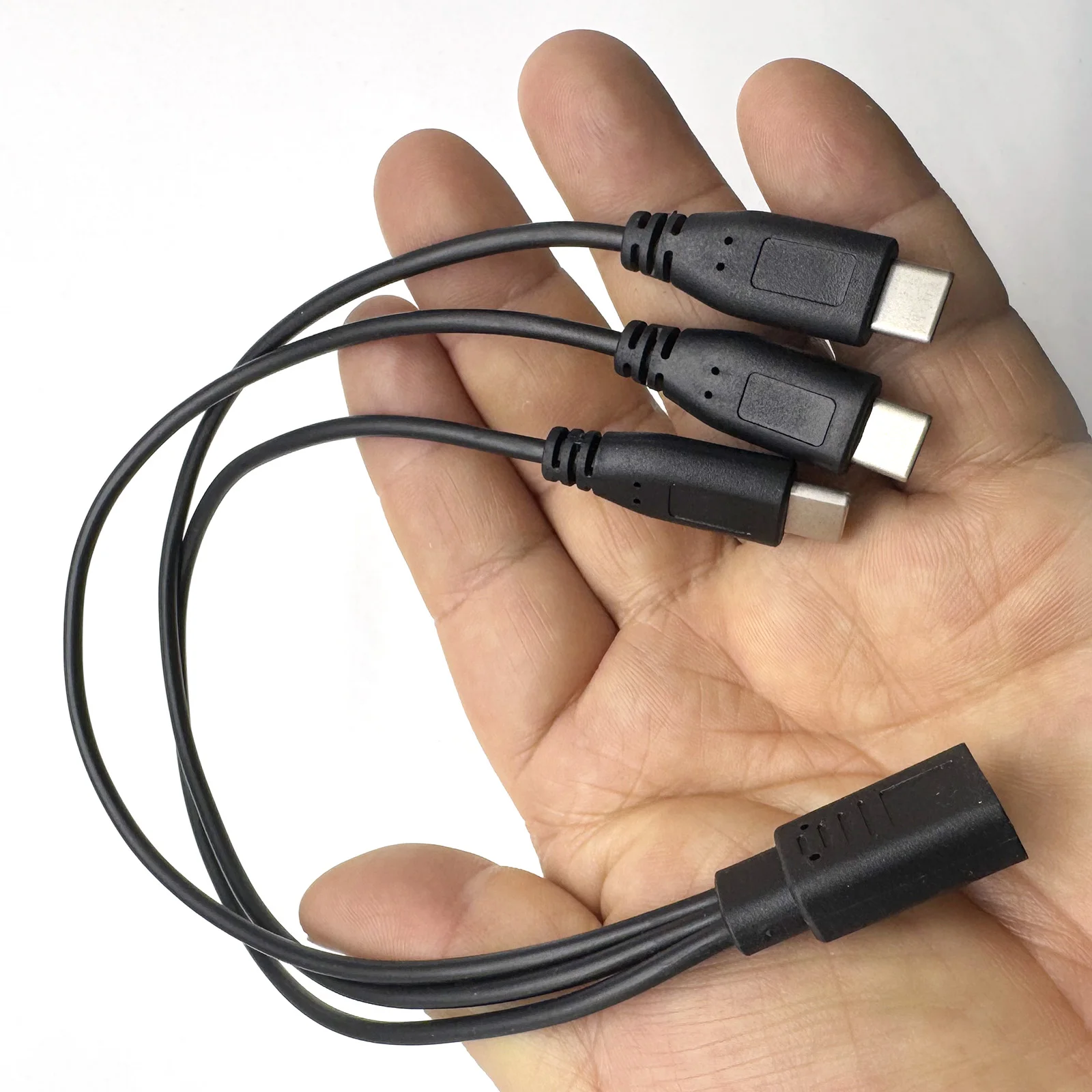 USB C 스플리터 충전 케이블 1개, USB C 타입 C 암-3개 USB C 타입 C 수 연장 충전 케이블, 3 in 1 고속 충전 코드