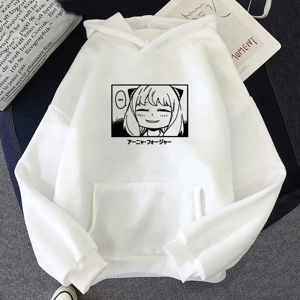 

Harajuku Spy X Family Anya Print Hoodie Women Cute Cartoon Clothing Crew Neck Hooded Streetwear Fashion Sweatshirts Hoodies Tops
