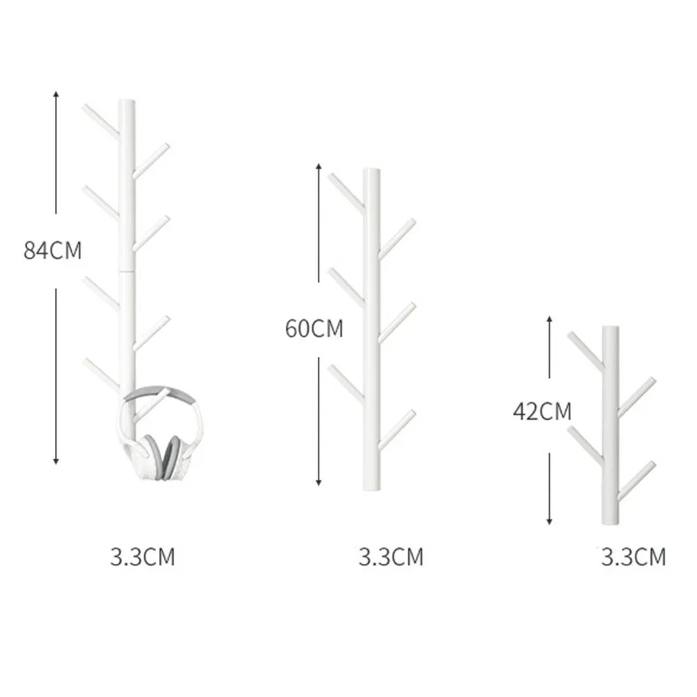 Clothes Rack Wall Mount Coat Hanger with Hooks for Living Room
