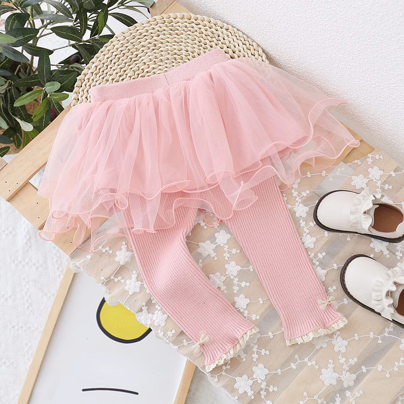 Baby Girls Spring Autumn Winter Mesh Tutu Skirts Pants Kids