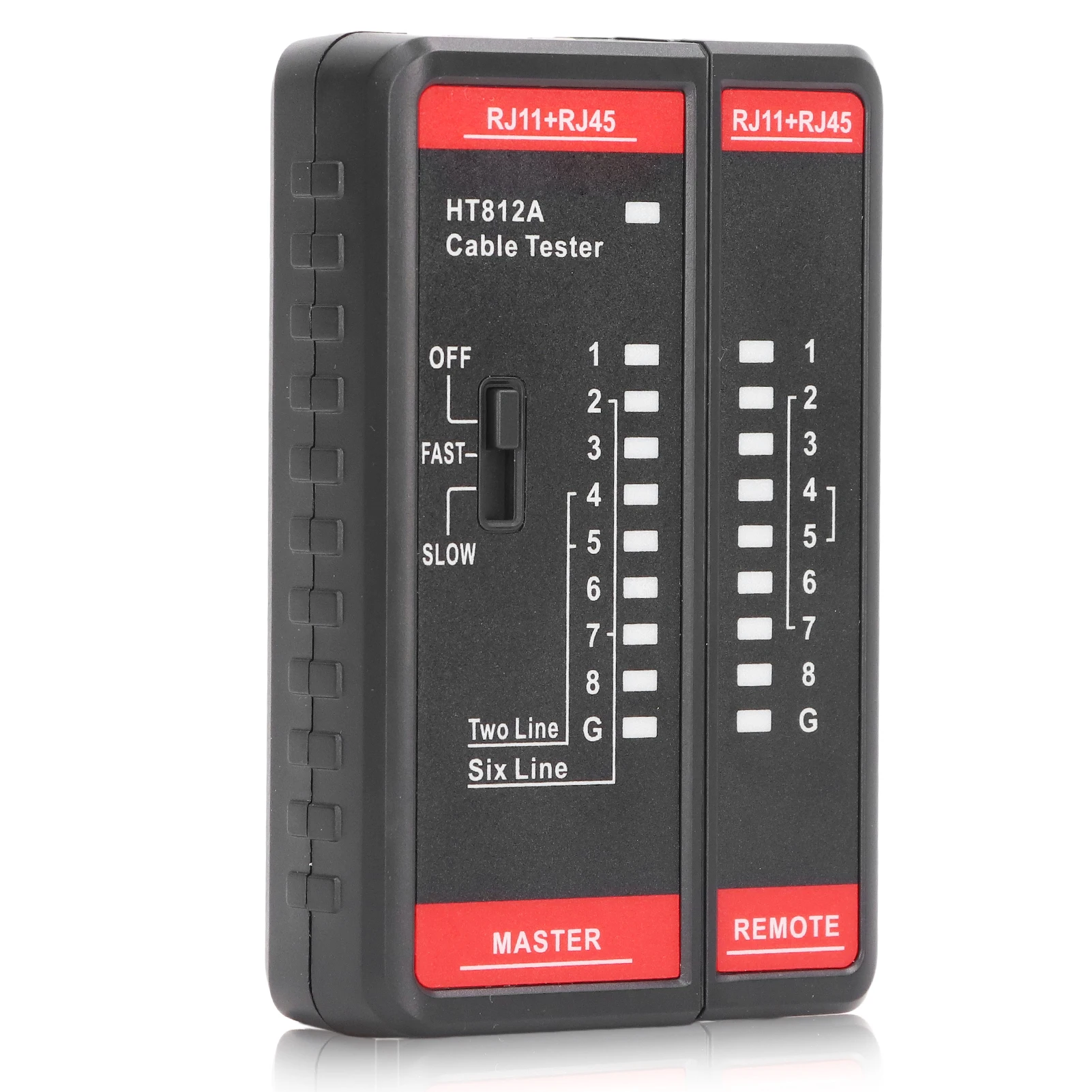 네트워크 케이블 테스터 네트워크 케이블 테스터 RJ11 RJ45 전화선 와이어 테스트 도구 측정용 액세서리 HT812A