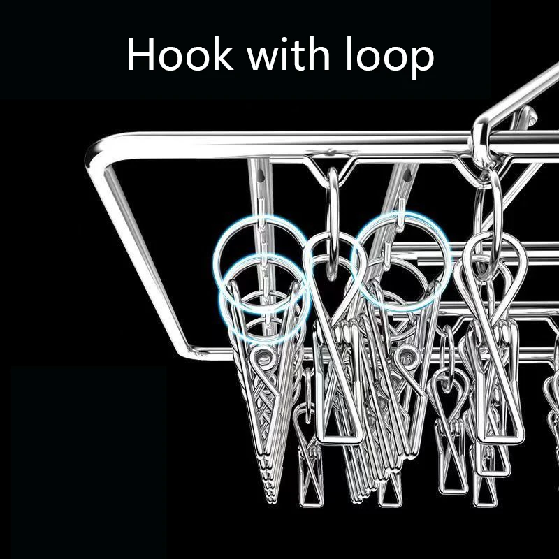Stainless Steel Windproof Clips Clothespin Laundry Hanger Clothesline Sock Towel Bra Drying Rack Clothes Peg Hook Airer Dryer 3
