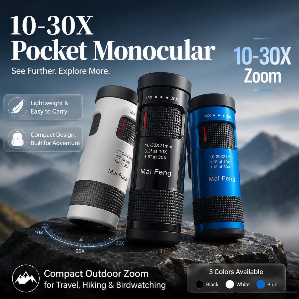  slider image of Maifeng 10-30x21 Monocular Zoom