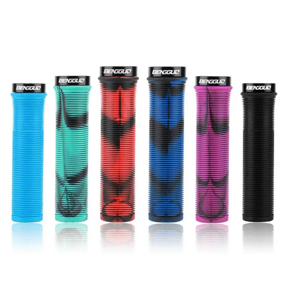 1 Pair Bike Handlebar Grips Soft Rubber Handlebar Cover Camouflage Print Anti-Skid MTB Bicycle Handlebars Sleeve Bike Grips
