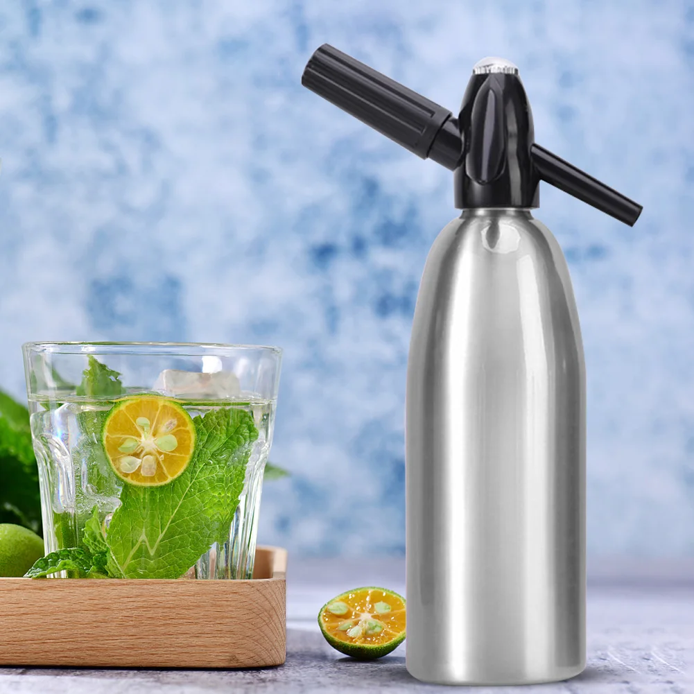 Soda Siphon Bottle Multifunction Soda Water Generator Aluminum Water Bubble Generator Carbonated Maker for Home Bar Club