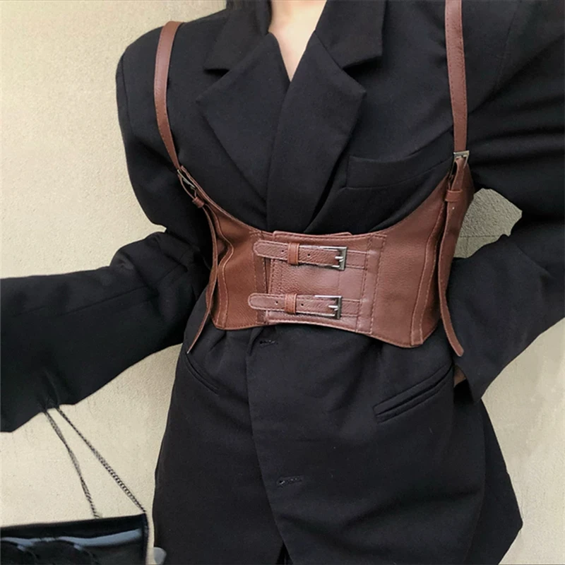 Funktioneller Stil, europäischer und amerikanischer Schultergurt, Damen-Punk-Shirt mit Kleid, JK-Straßenriemen, Taillenabdeckung, Dekoration