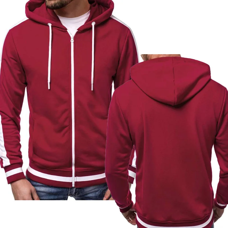 Men Sports Casual Hoodies Wear Zipper Tide Jacquard Fleece Jacket Fall Sweatshirts Spring Autumn Coat Sweatshirt Mens Jacket