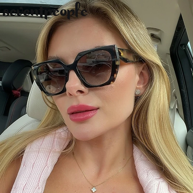 Fashion Cat Eye Sunglasses Women 2024 Luxury Brand Designer Vintage Square Sun Glasses For Female Retro Irregular Shades Eyewear - Image 6