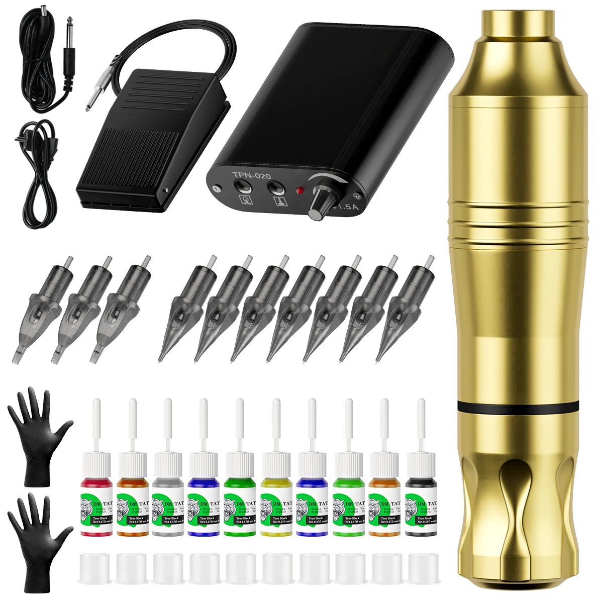 

Profession Tattoo Machine Kit Power Supply Rotary Tattoo Gun Permanent Makeup Machine Set for Tattoo Artist Beginners