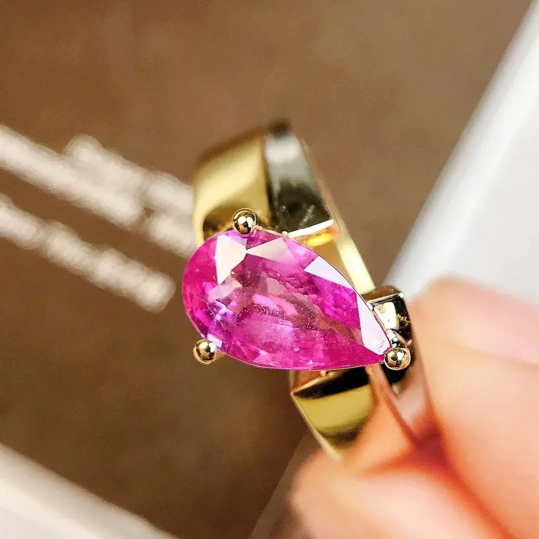 

Кольца Lab выросшие с розовым сапфиром 1,5 карата с белым золотом G18K, лабораторные бриллианты, ювелирные изделия