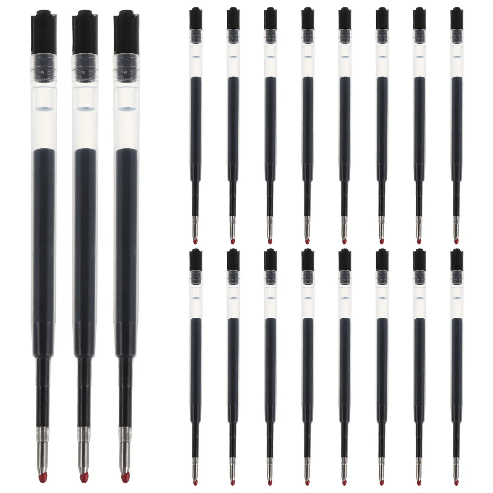 20개 블랙 볼펜 리필 0.5mm 접이식 펜 리필 4인치 클릭 볼펜 저널 필기용 사무용품 및 학용품