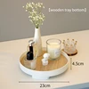 Nordic Wood Storage Tray Household Desktop Sundries Cosmetic Perfume Jewelry Key Plate Home Decorative Round Storage Trays 6