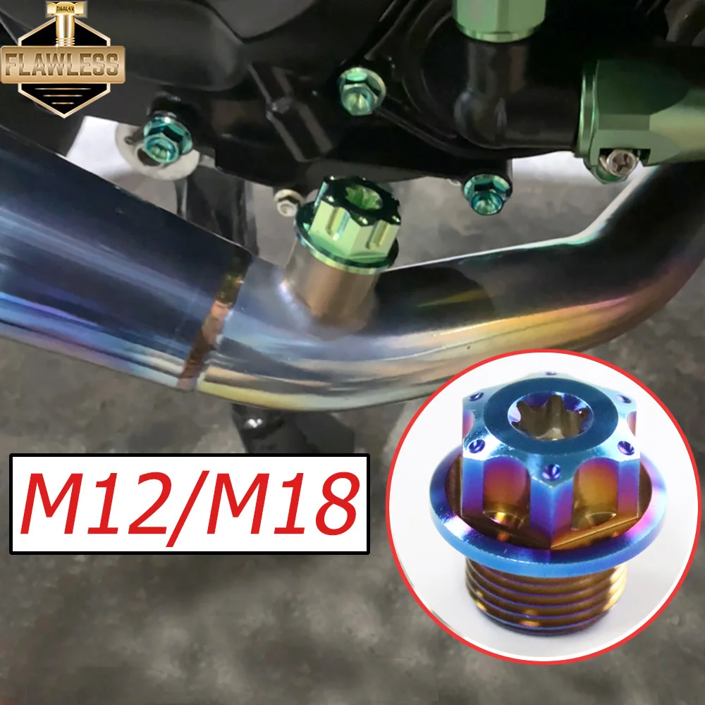 Tubo de Escape de Titânio Sensor de Oxigênio o2 Sensor Plug Sensor Parafuso M12x1.25 M18x1.5 Honda Yamaha Kawasaki Bmw Flawlessti-gr5