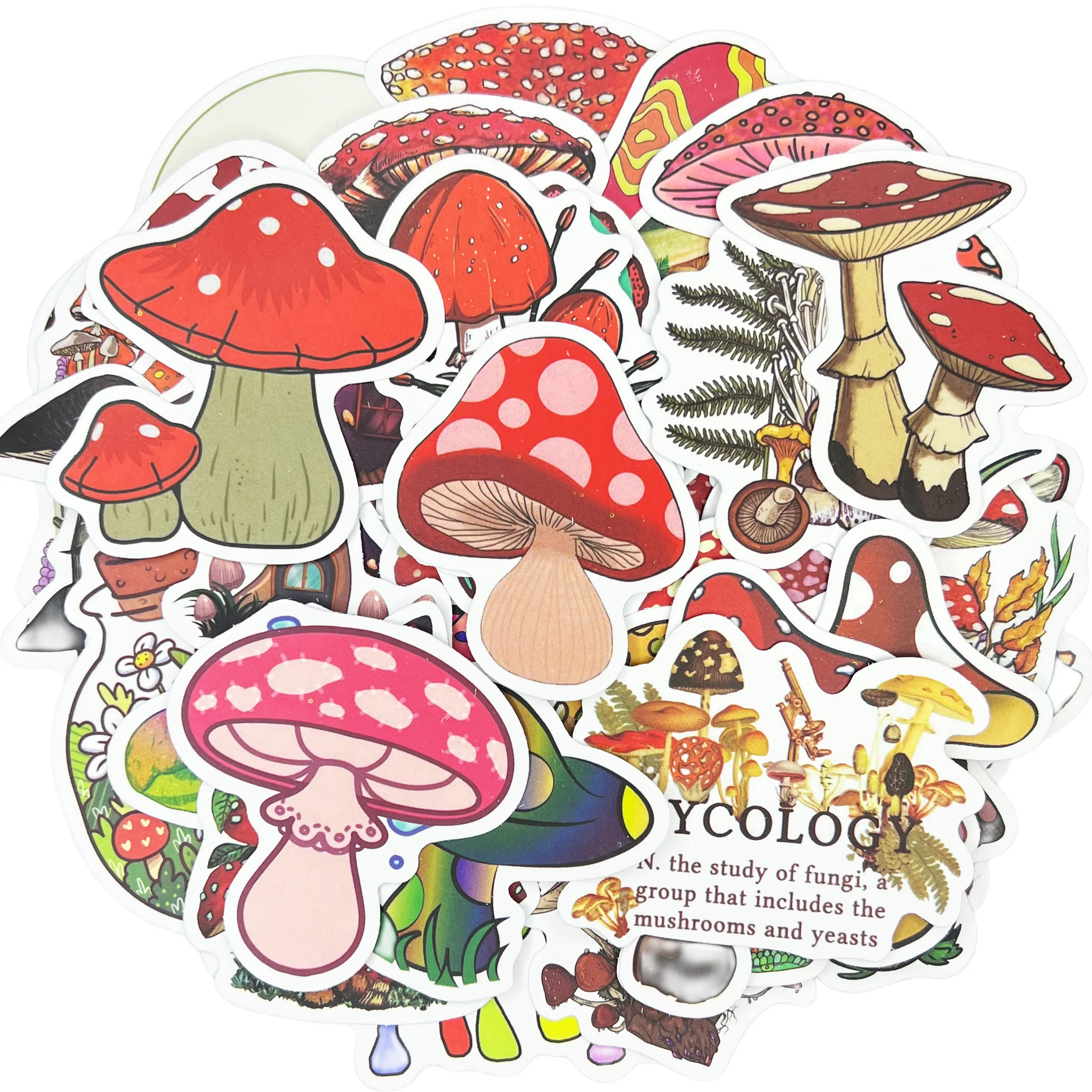 

10/30/50Pcs Cartoon Mushroom Waterproof Graffiti Sticker Decorative Luggage Cup Laptop Phone Skateboard Guitar Scrapbook Sticker