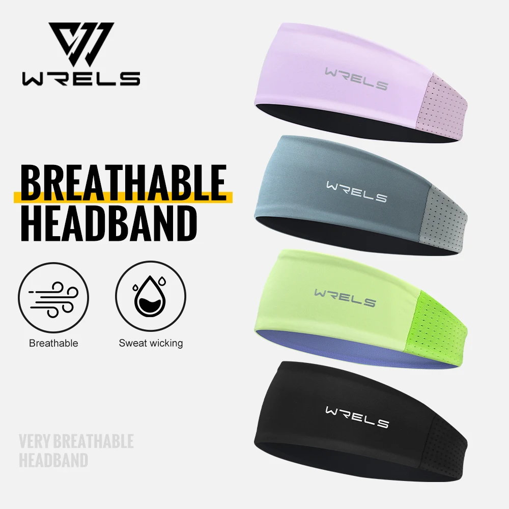 남성용 WRELS 스포츠 머리띠 여성용 러닝 피트니스 스웨트 밴드 탄성 흡수성 땀 사이클링 테니스 요가 체육관 헤드 밴드