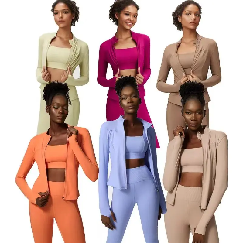 2/3pcs Sport Yoga Set Jacket Outfit Fitness Gym Suit Workout Clothe Women High Waist Sportwear Women Suit Tracksuit Academic yoga set sports set gym workout set sportswear set fitness set