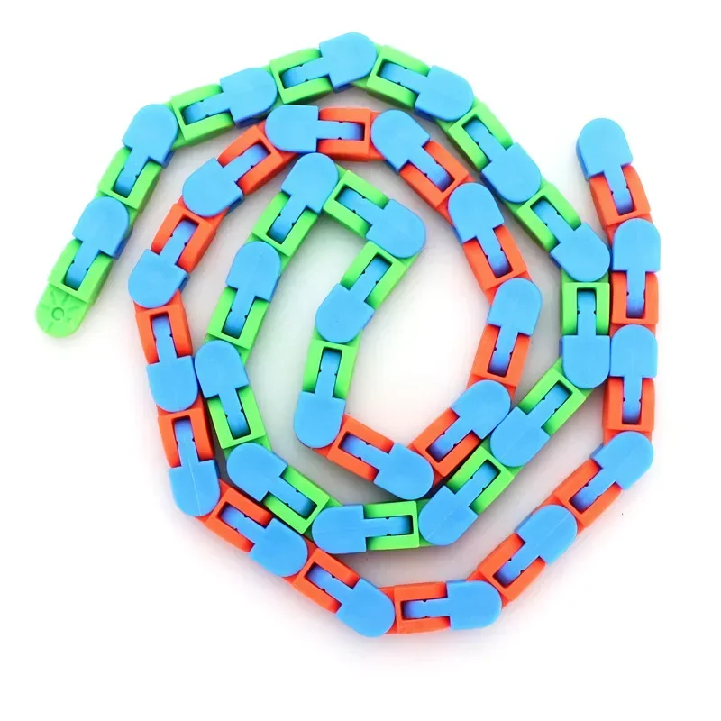 1/2/5pcs DIY Shape 24 Links Wacky Tracks Fluid Wrist Joints Vent Fidget Sensory Toys Snake Puzzle Stress Relief Fidget Toy fidget toys,puzzle toys,anti stress toys