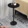 Drink Tables for Small Spaces Pedestal Side Table with Marble Base Small Round Side Table Black Coffee Table for Sofa 5