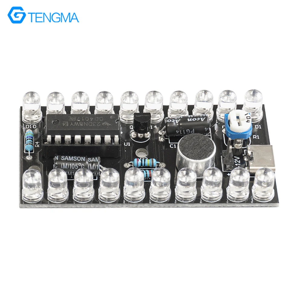 LED Music Rhythm Flashing Light Kit CD4017 Voice Control