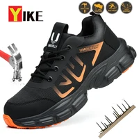 New Styles Men Safety Boots With Steel Toe Cap Anti-smash Work Sneakers Safety Shoes Men Indestructible Work Boots Hiking shoes