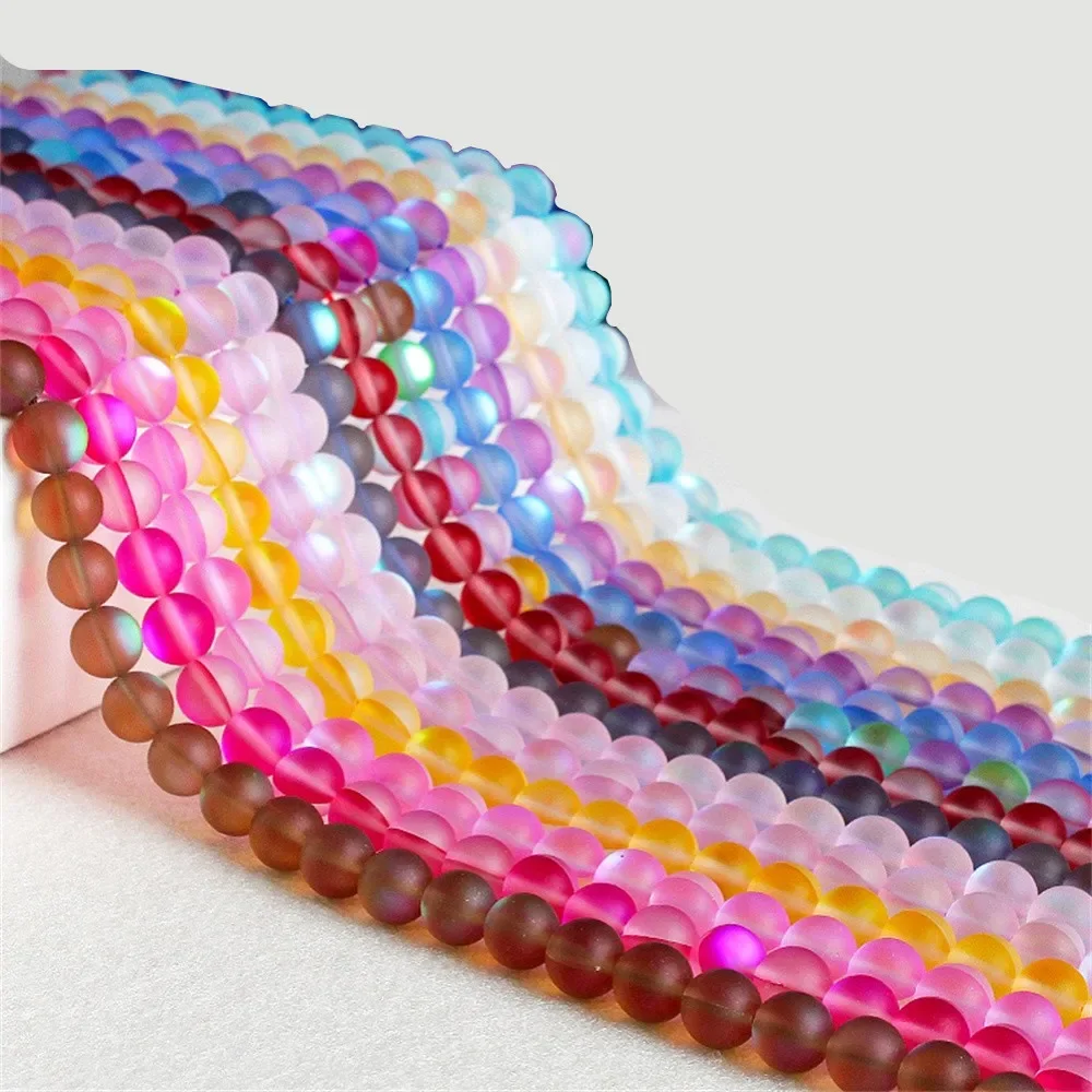 

Charm Crystal Beads for Jewelry Making 10mm Matte Frosted Glitter Round DIY Necklace Bracelet Women Beading Accessories 14Colors