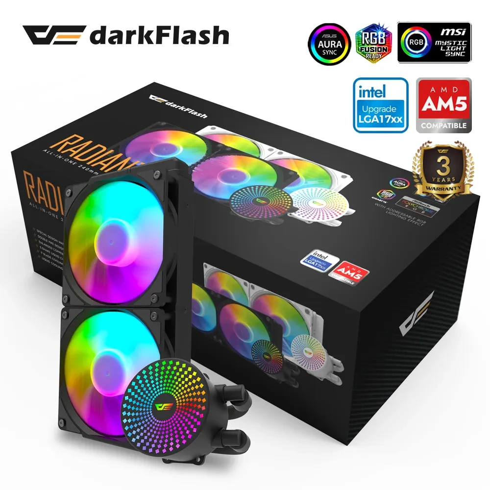 Cooling Liquid Water Cooler, Aio Rgb Cpu Liquid Cooler