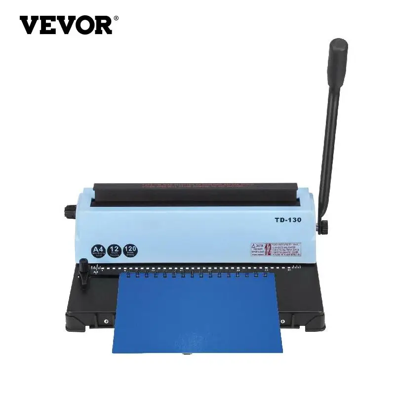 Vevor A4 Manual Coil Binding Machine Metal Paper Binder 21 / 34 Holes