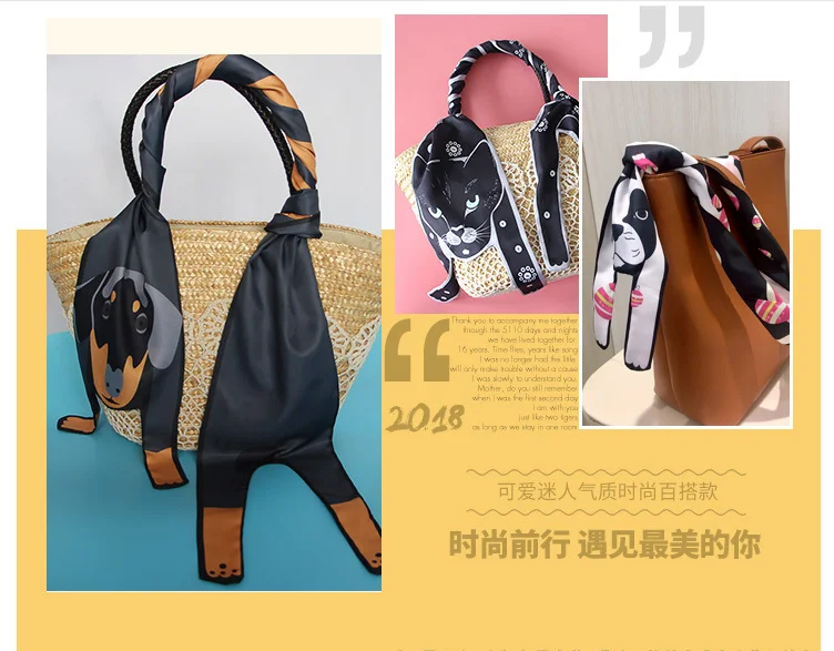 Hot Scarves Three-dimensional Animal Silk Scarf Tiger Cat Dog Parent-child Scarf Unique Design Collocation Bag