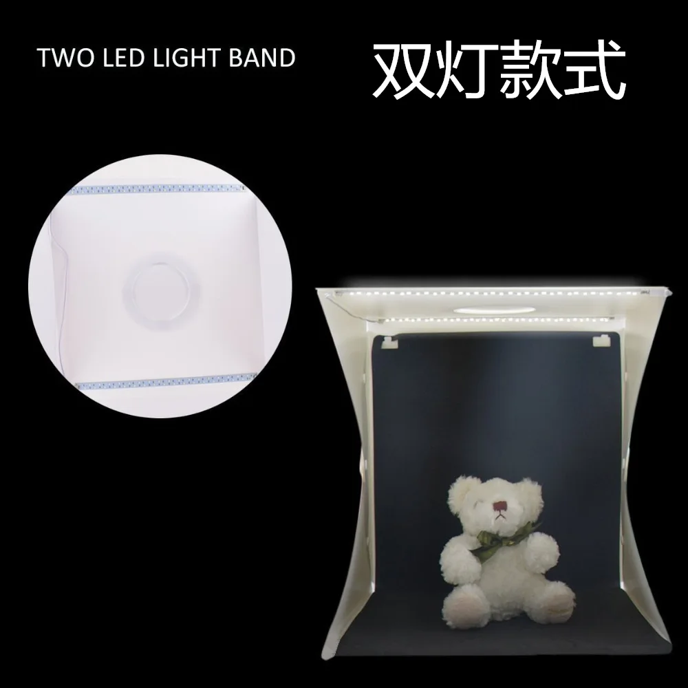 Folding Lightbox 30 30 30cm Photo Ring LED Light Studio Box 6 Color Backgrounds Tabletop Photography Soft Shooting Tent Box