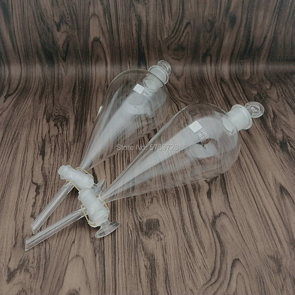 Laboratory 60 to 1000ml Glass Pear-Shaped Separatory Funnel Dropping funnel Used to Eurify Essential Oil Chemical Experiment