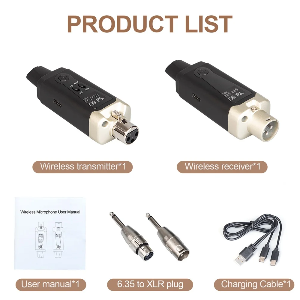 Ricevitore Microfono Wireless UHF Con Adattatore XLR – Sistema Stage Performance