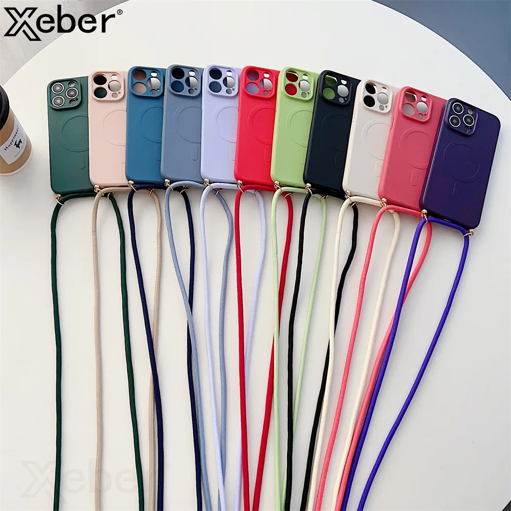 Handyhülle Mit Band Für IPhone XR - Silikonhülle Mit Verstellbarem Halsband, Dunkelgrün