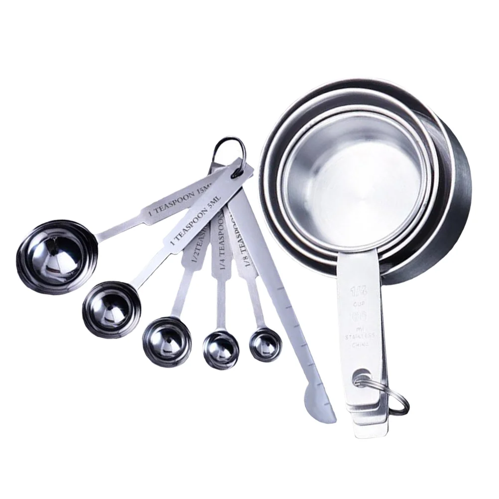 

2 Set Espresso Coffee Cooking Measure Spoon Scale Cup Stainless Steel Measuring