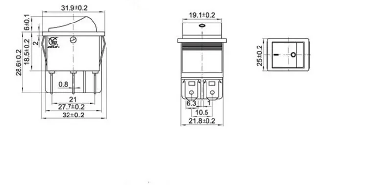 Rocker Switch Latching Rocker Switch Power Switch I/O 4 Pins with Light 16A 250VAC 20A 125VAC KCD4