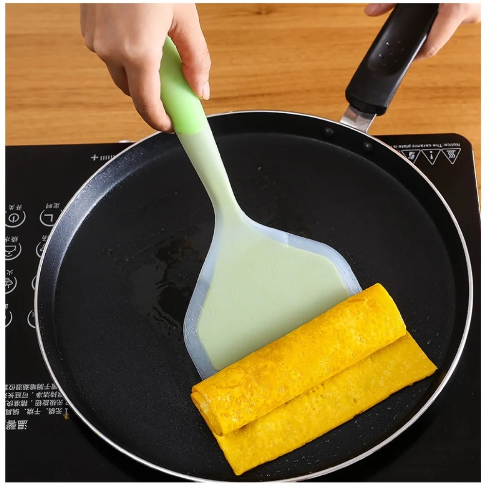 Silicone Spatula Wrapped Durable Heat-Resistant Pancakes Shovel Non-Stick Heat-Resistant Wide Flat Turner