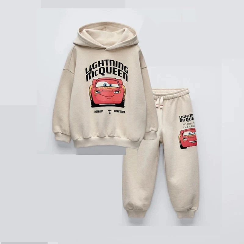 Car Printed Pullover And Shorts 2-piece Set Autumn Iconic Brand Summer Clothing Fashion Set Children's Cartoon Set
