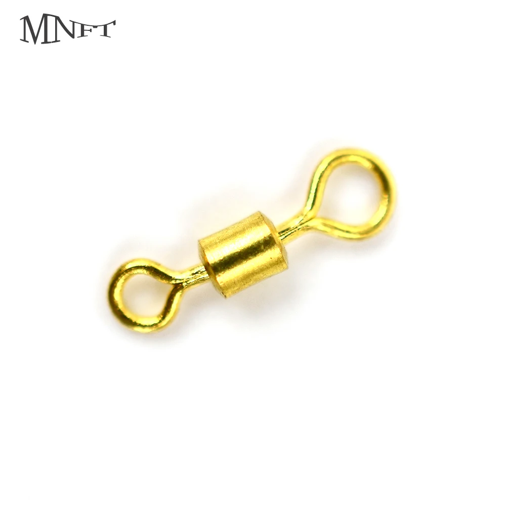 

MNFT 60Pcs Fast Rotation Fishing Rolling Barrel Swivel Fishing Hook Line Connector 8# 10# 12#