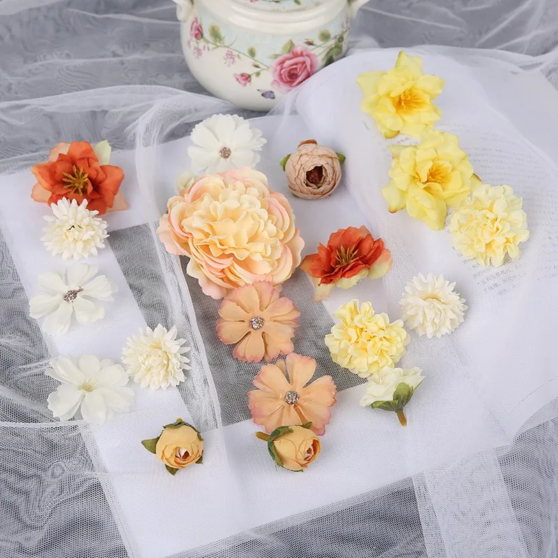 1Bag Rose Artificial Flowers Mixed Fake Flower Garden Wedding Decoration Party Home Room Decor Craft DIY Wreath Gift Accessories
