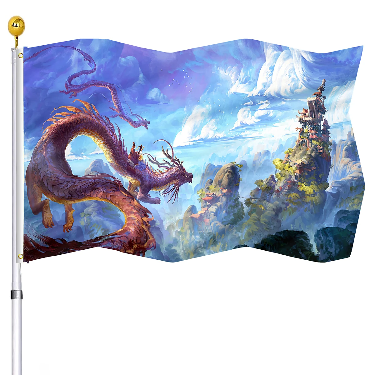 Weird Flags Fantasy-Gartenflagge – Bunter Drache, 30x45 Cm, Aus Wetterfestem Polyester