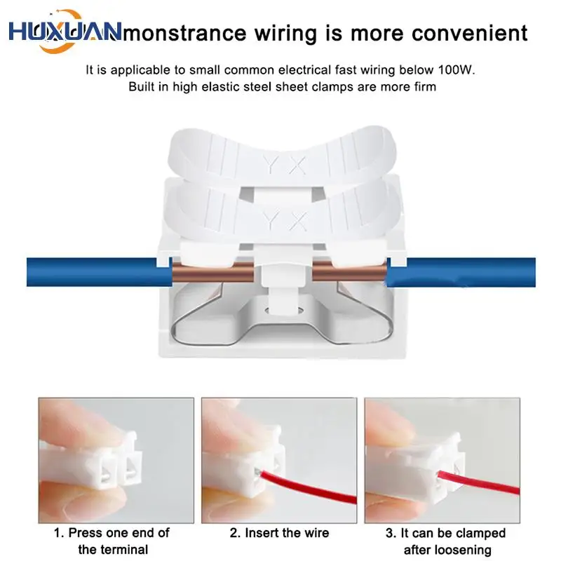 

20pcs Terminal Block High Pressure Resistant Push Quick Wire Cable Connector Universal Reuseable Clamp Wire Terminal Wiring